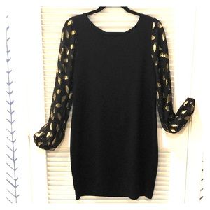 Diane Von Furstenberg black knit dress, size M.